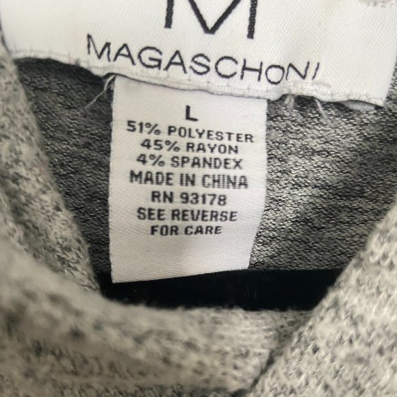 Magaschoni Gray Hooded Slim Fit Sweatshirt Size Large - Picture 2 of 3